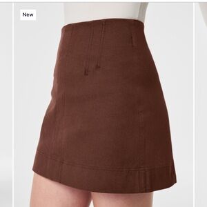 Spanx NWT Stretch Twill Mini Skirt in Hickory